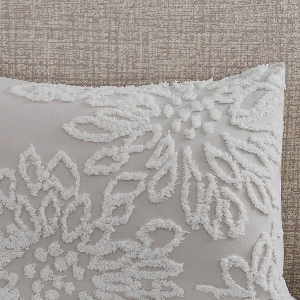 zuri gray white full queen bedding set   