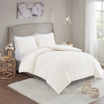 zuri white king california king bedding set   