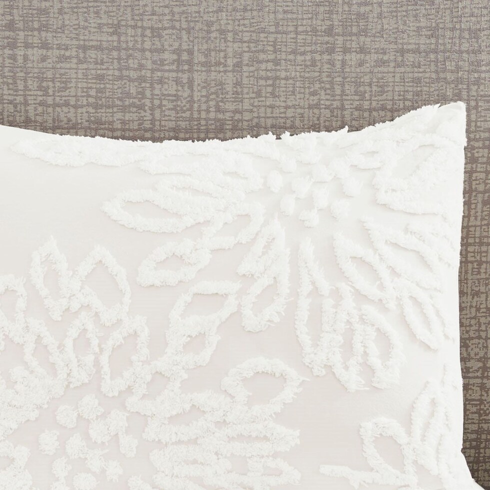 zuri white king california king bedding set   