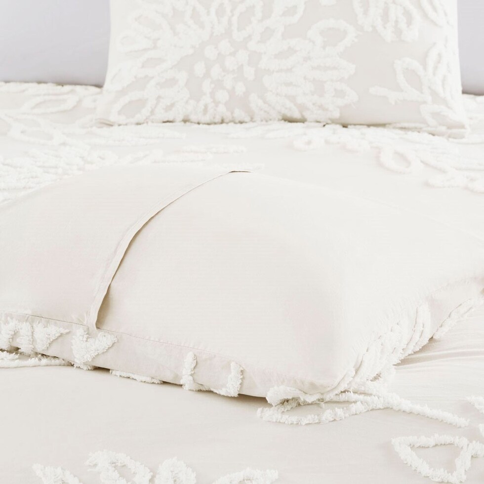 zuri white king california king bedding set   