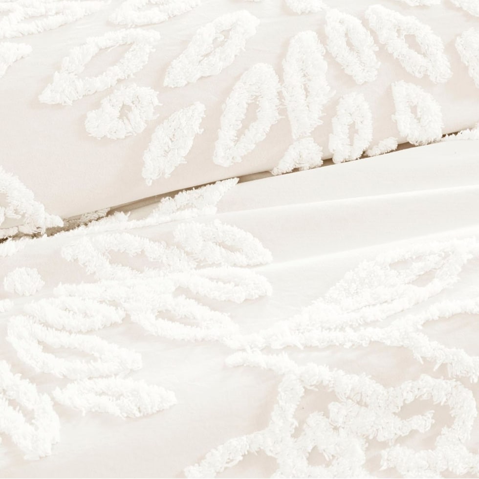 zuri white king california king bedding set   