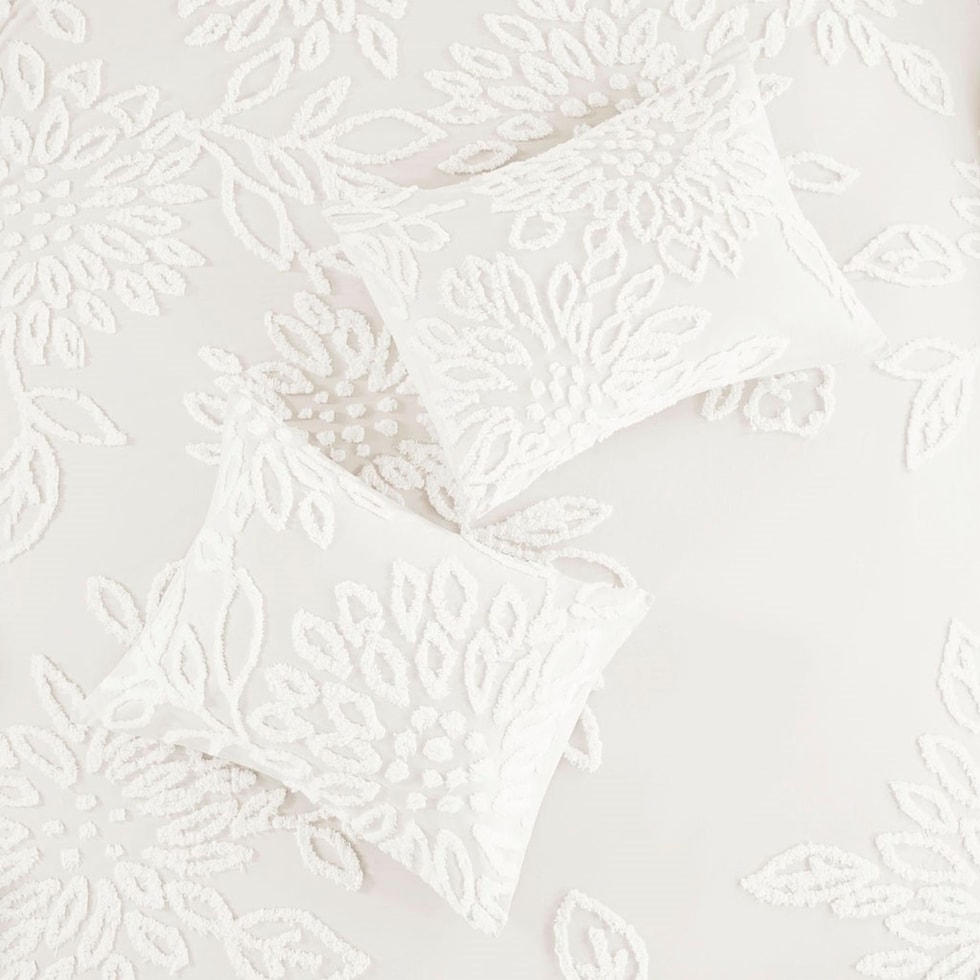 zuri white king california king bedding set   