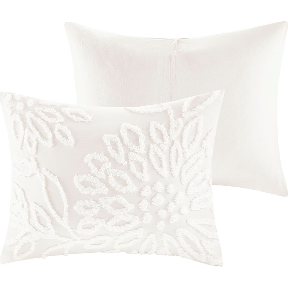 zuri white king california king bedding set   
