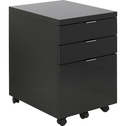 Zya 3-Drawer Filing Cabinet - Black